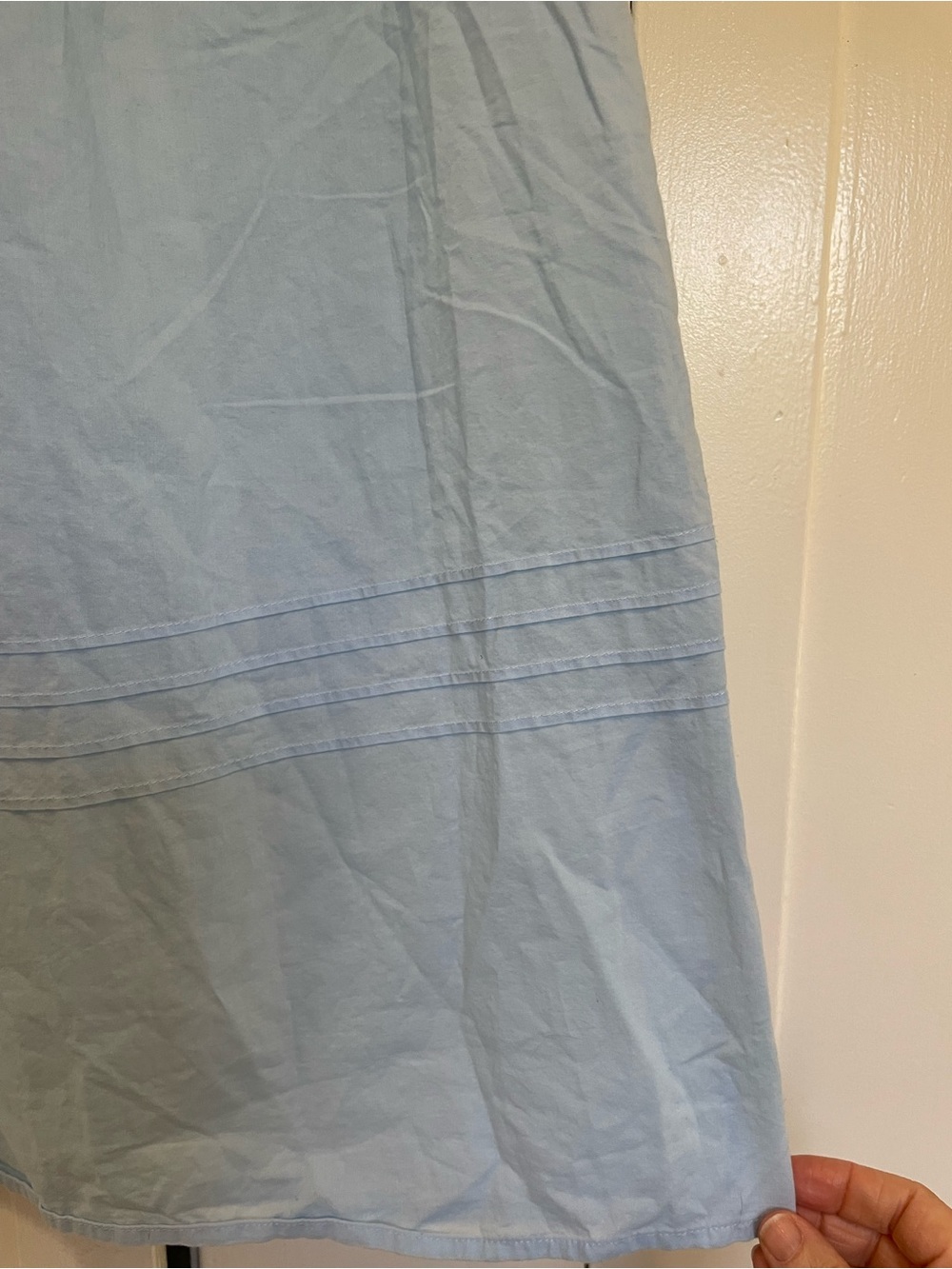 Eileen West Light Blue Nightgown with White Lace Trim pintuck ballet medium - Picture 5 of 7